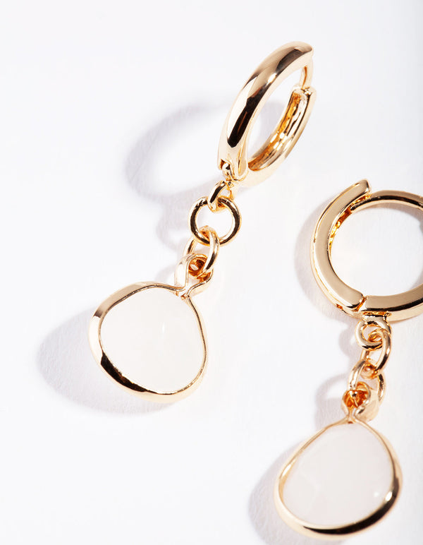 Gold Mini Crystal Rock Drop Earrings