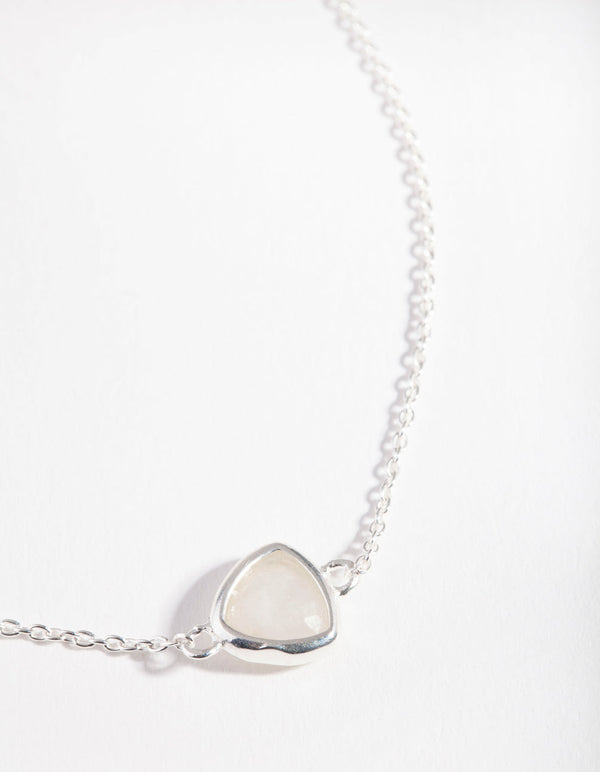 Sterling Silver Moonstone Bezel Bracelet