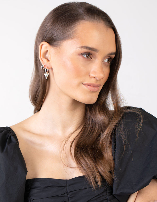 Silver Multi Leaf Earring 6 Pack