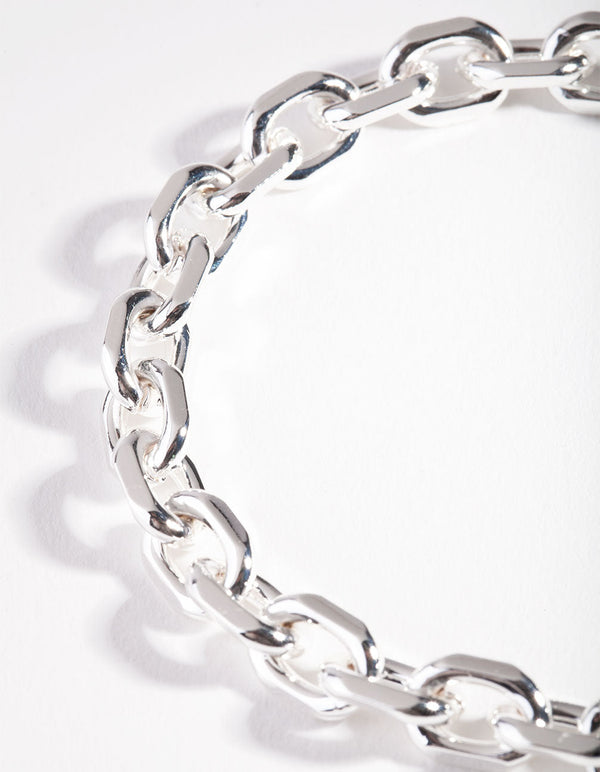Silver Coin Chunky Chain Bracelet