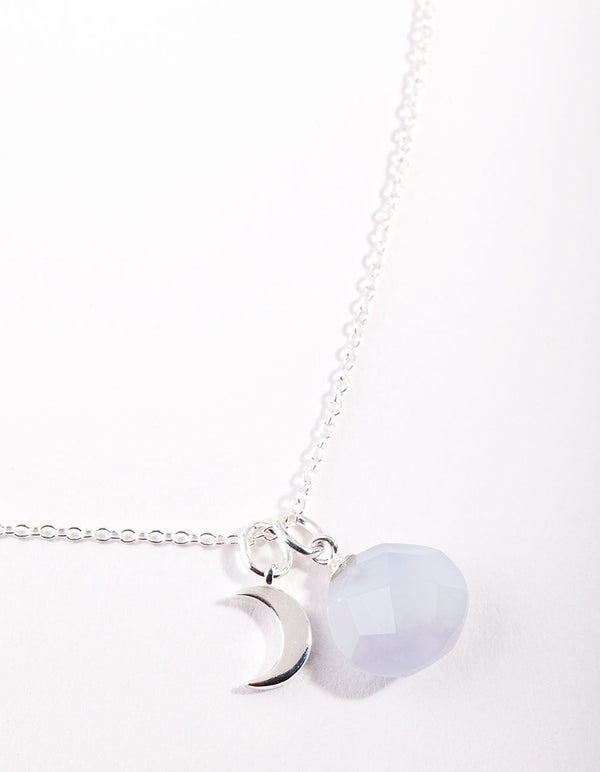 Sterling Silver Semi-Precious Teardrop Necklace