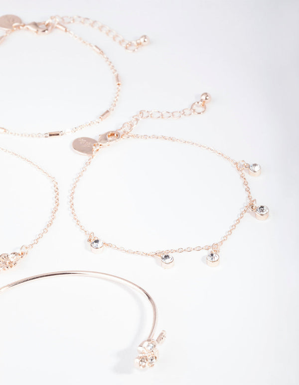 Rose Gold Ditsy Flower Bracelet Pack