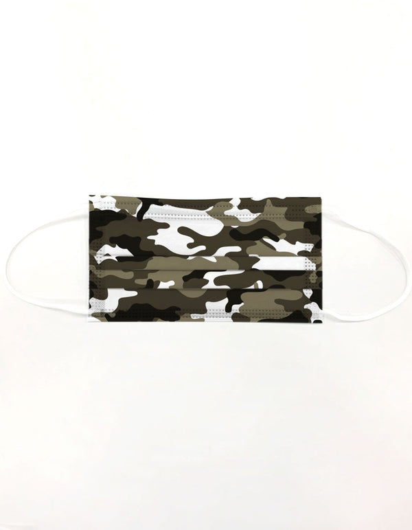 10 Pack Single Use Disposable Camo Face Mask