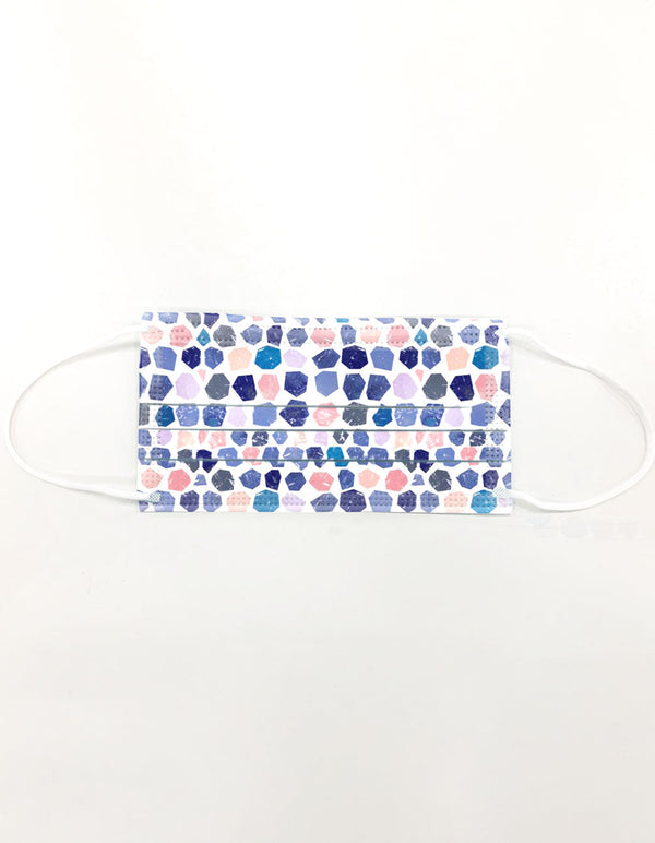 10 Pack Single Use Disposable Geo Dots Face Mask