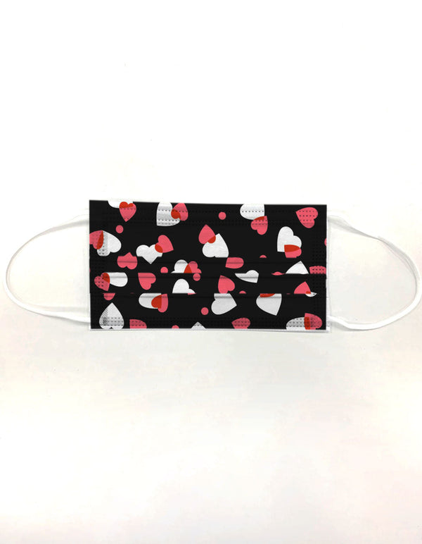 10 Pack Single Use Disposable Heart Face Mask