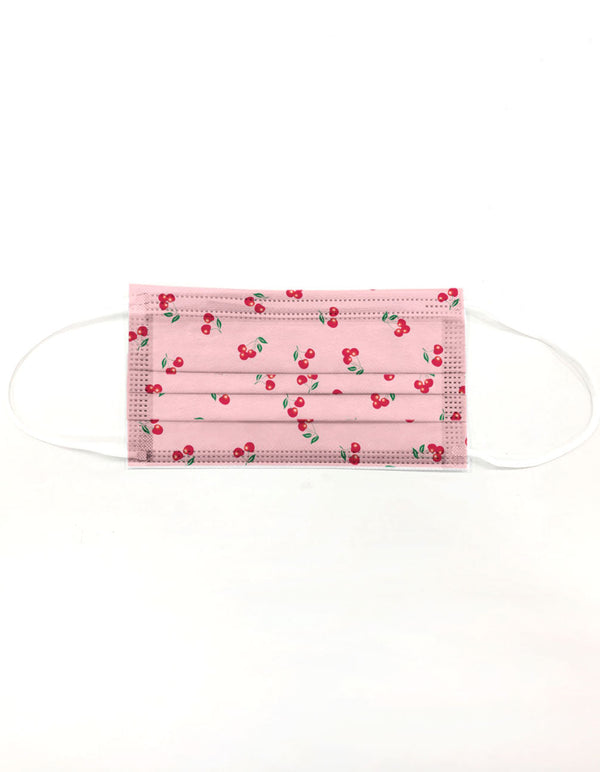 10 Pack Single Use Disposable Pink Cherry Face Mask