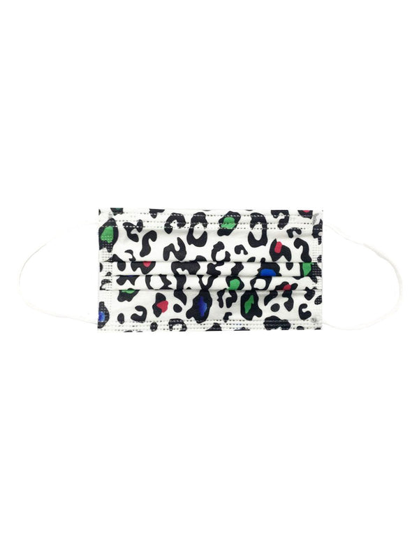 10 Pack Single Use Disposable Leopard Face Mask