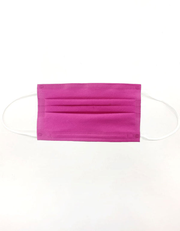 10 Pack Single Use Disposable Neon Pink Face Mask