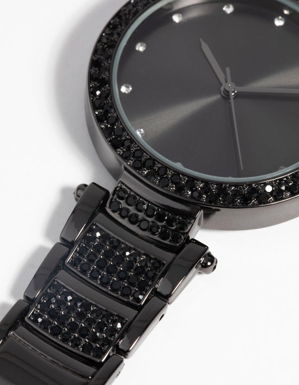 Gunmetal Diamante Watch