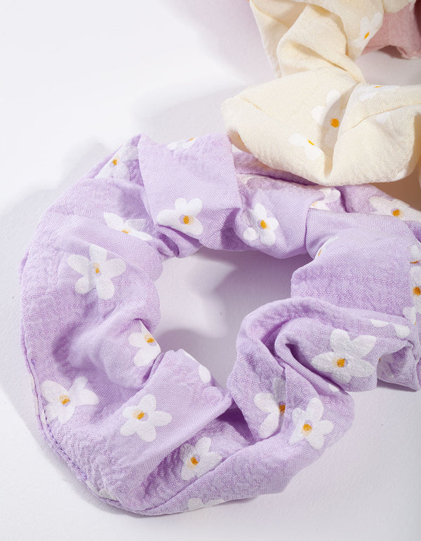Gumki do włosów dla dzieci Daisy z materiału, 3 sztuki
