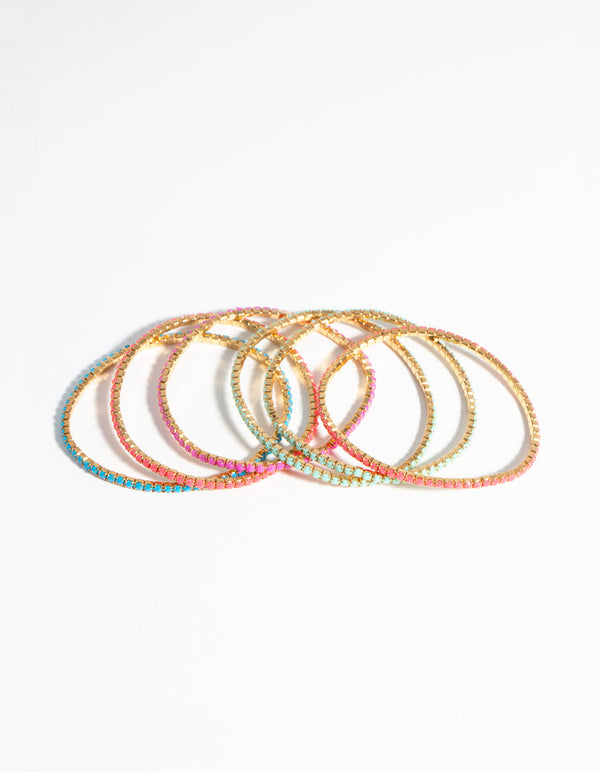Bransoletka dziecięca Matte Fine Cupchain Stretch 6 sztuk