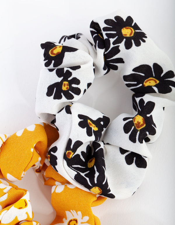 Gumka do włosów z materiału Mini Daisy w zestawie 3 sztuk