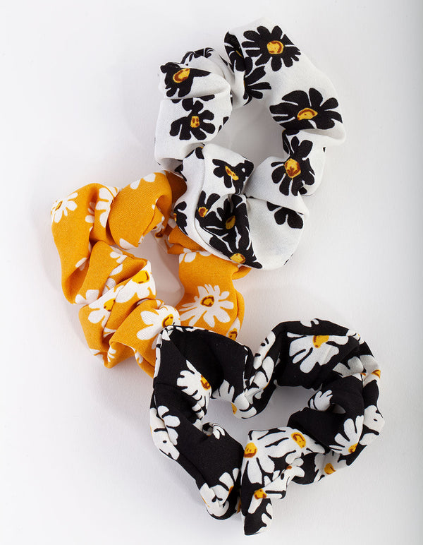 Gumka do włosów z materiału Mini Daisy w zestawie 3 sztuk