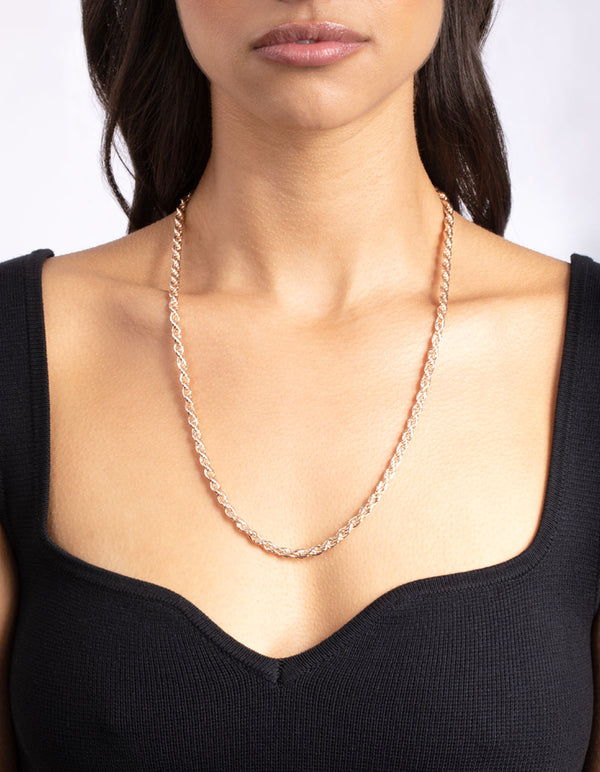Rose Gold Thick Rope Chain Necklace