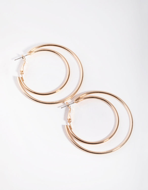 Gold Double Hoop Earrings