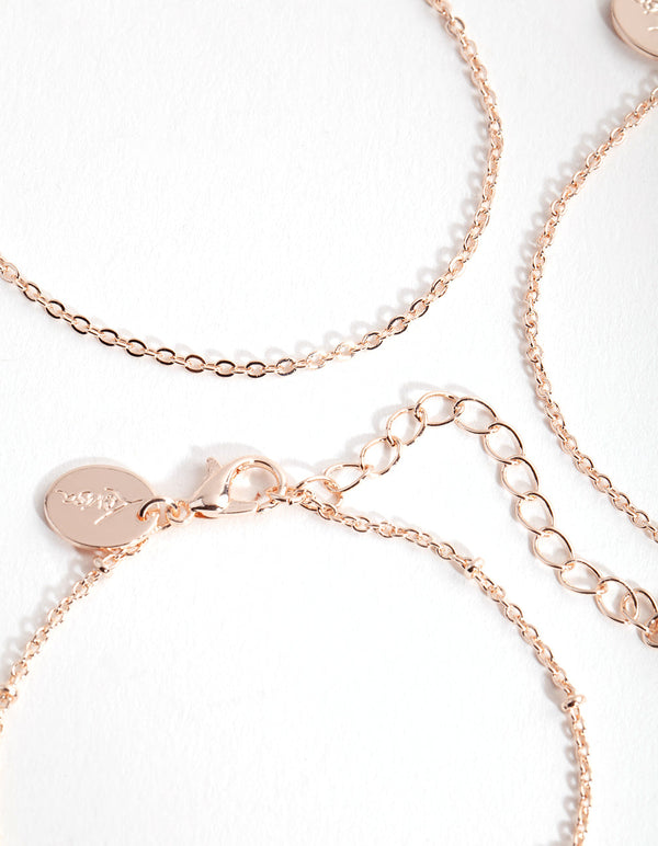 Rose Gold Dainty Pearl Bracelet 3-Pack