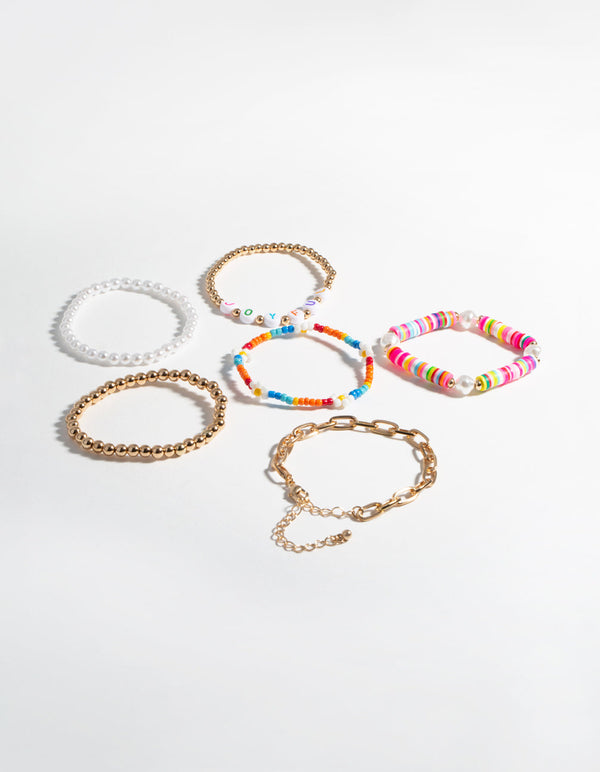 Złota bransoletka Joyful Multi 6-pak