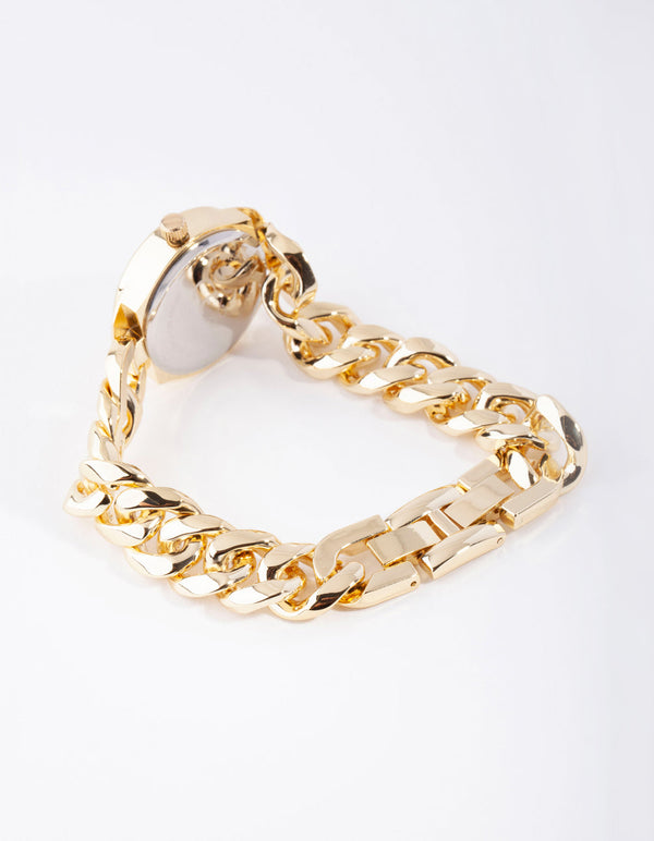 Złoty zegarek Sunray Curb Link