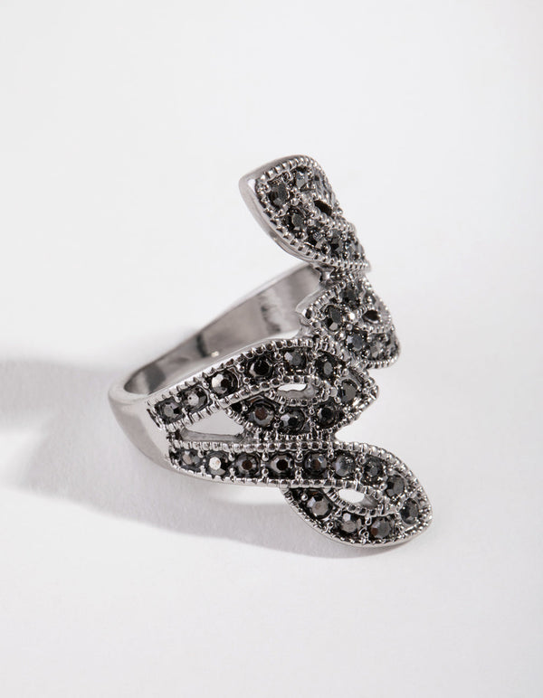 Antique Silver Leafy Wrap Ring