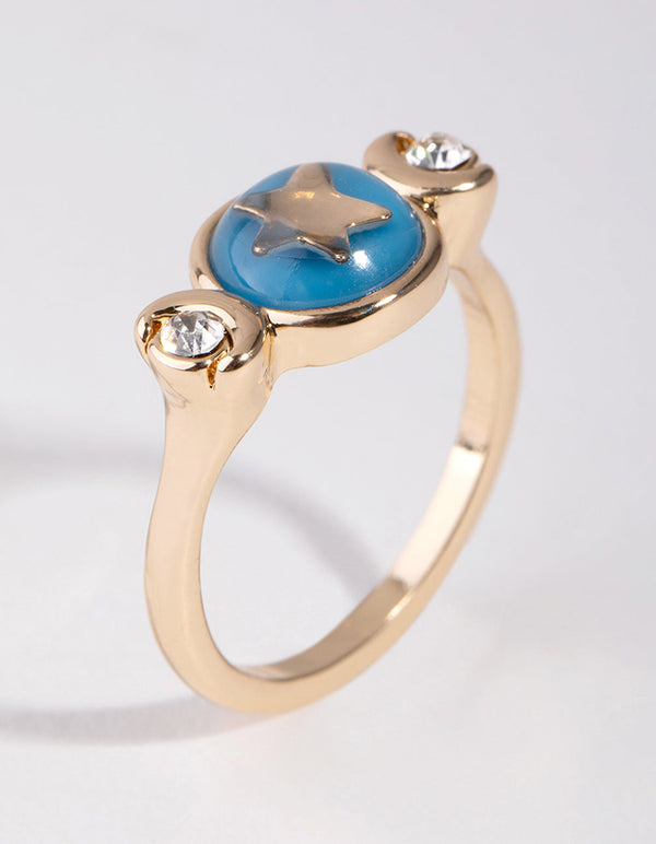 Gold Mood Star 3-Stone Ring