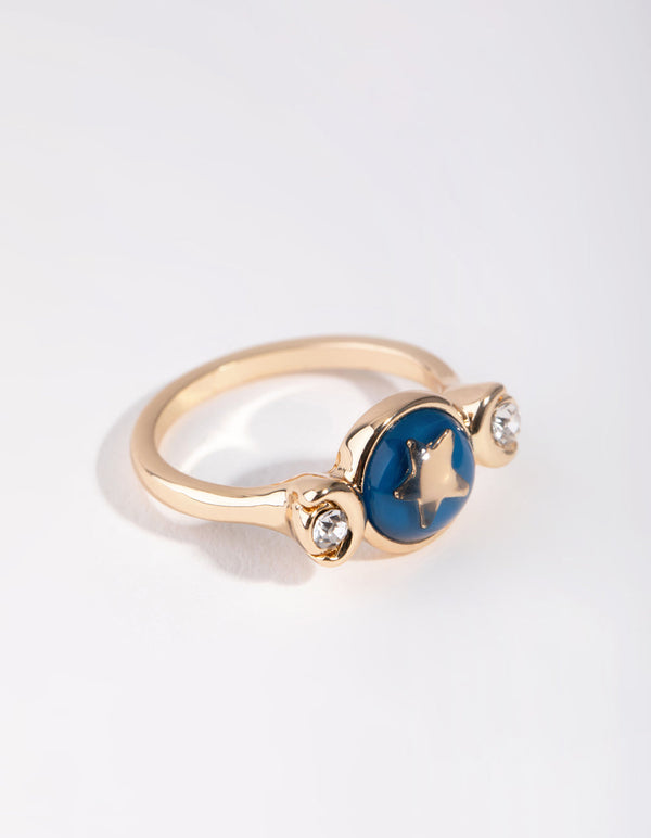 Gold Mood Star 3-Stone Ring