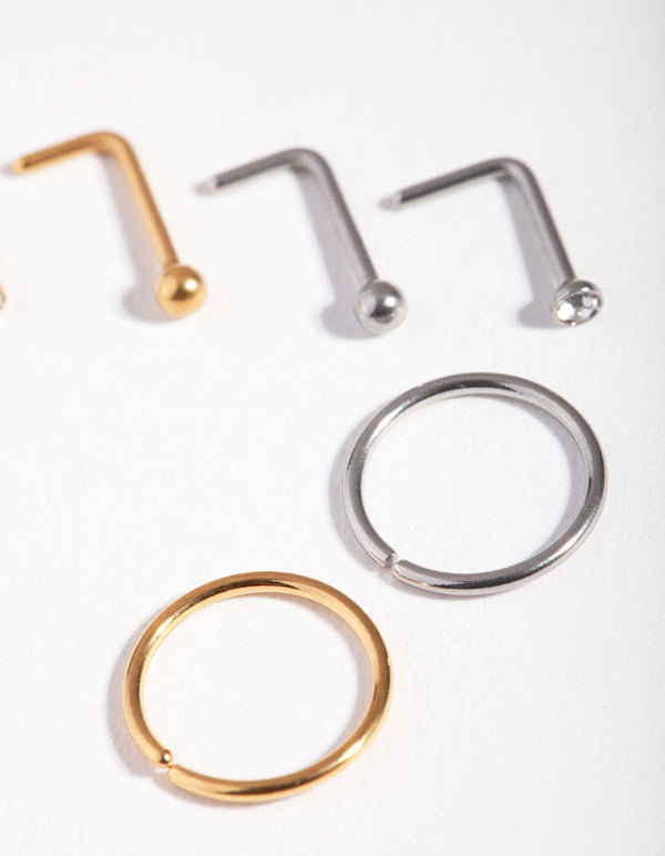 5mm Simple 6-Pack Nose Studs