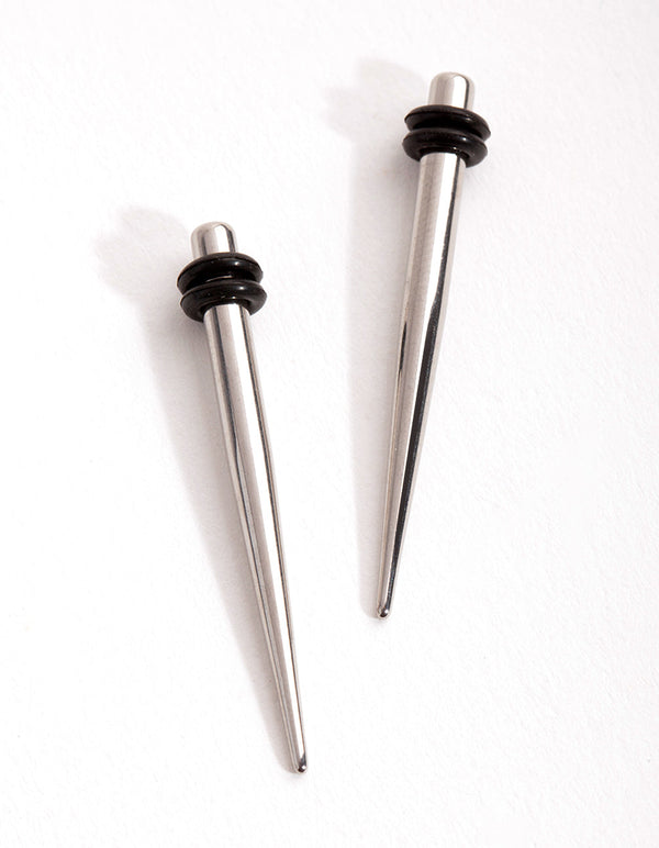Rhodium Simple 3mm Taper