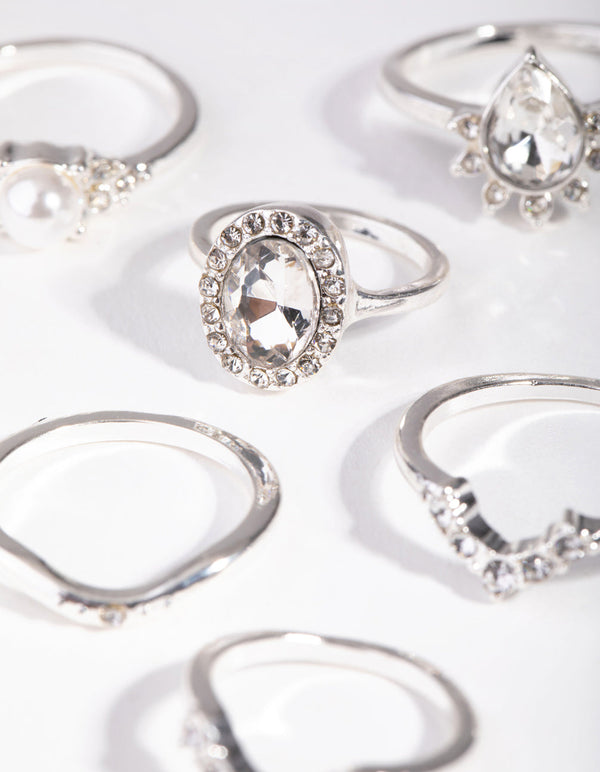 Ring Pack Diamante Stack 3-Pack Rings