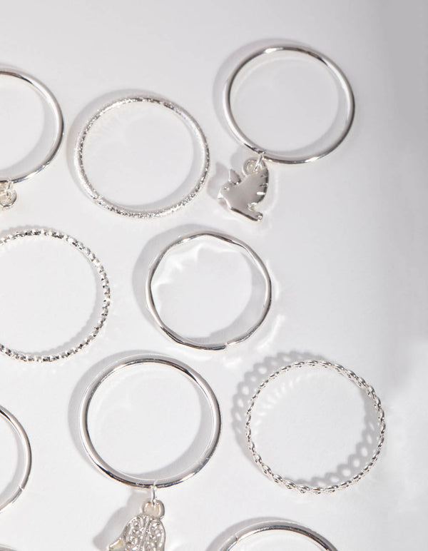 Silver Lucky Charm 24-Pack Rings