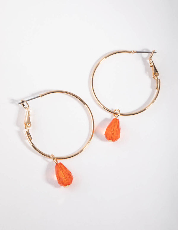 Gold Mini Bead Hoop Earrings