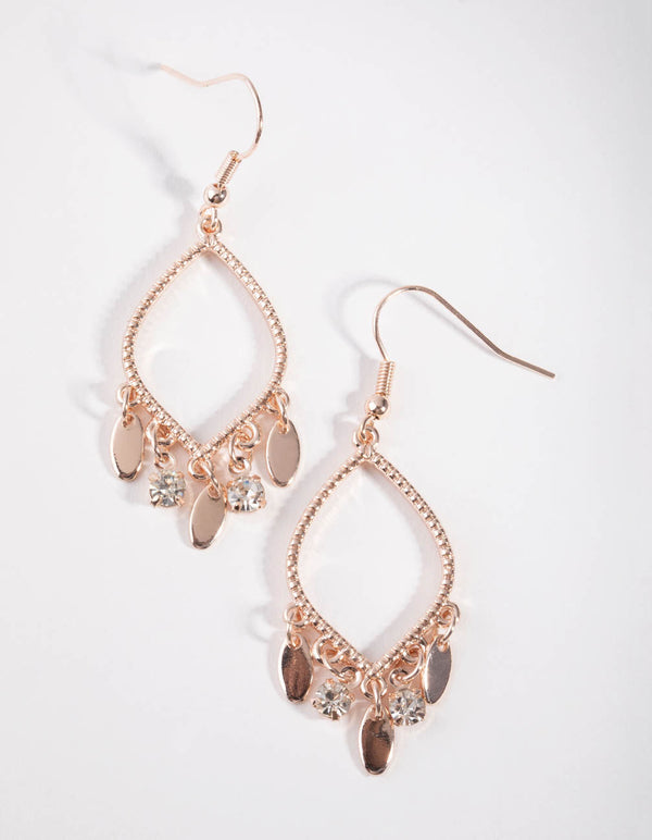 Rose Gold Mini Texture Drop Earrings