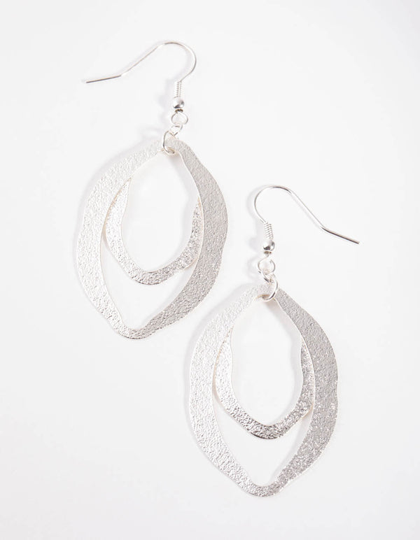 Silver Glitter Paper Drop Earrings