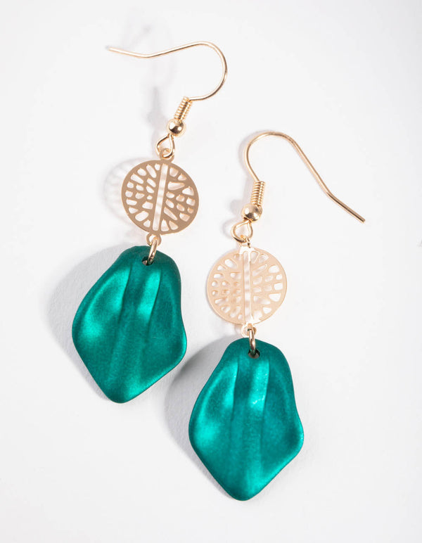 Gold Filigree Coated Drop Earrings