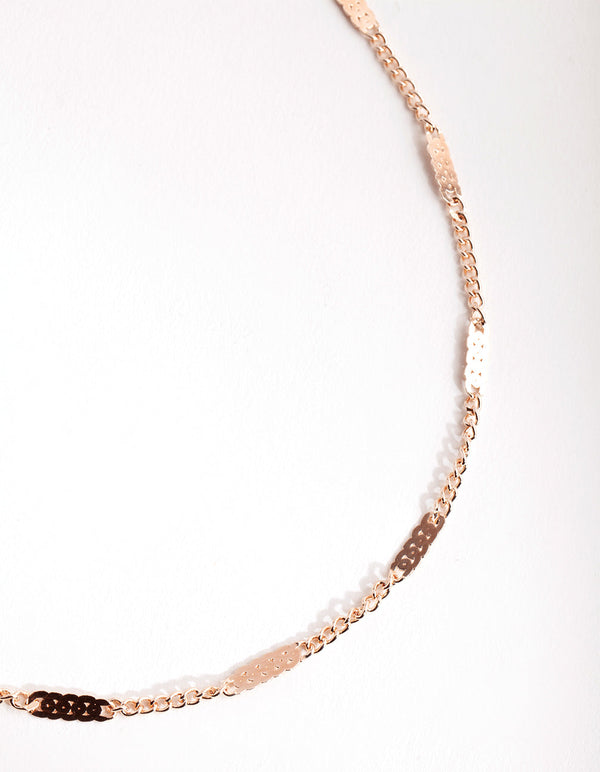 Rose Gold Flat Chain Necklace