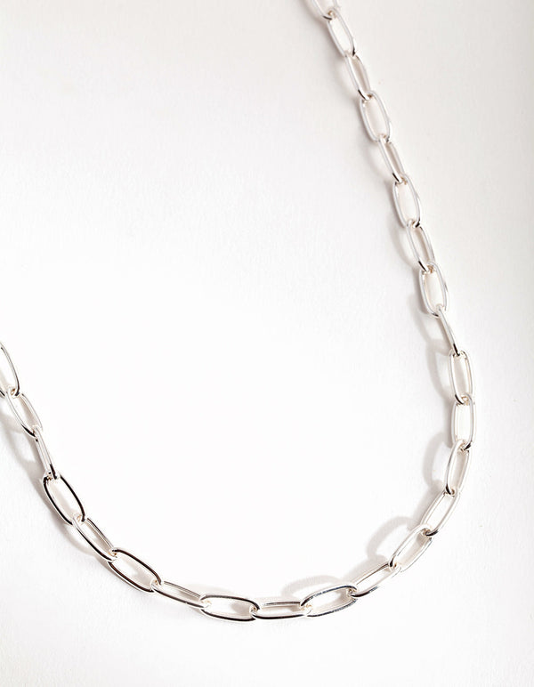 Silver Wide Chain Necklace
