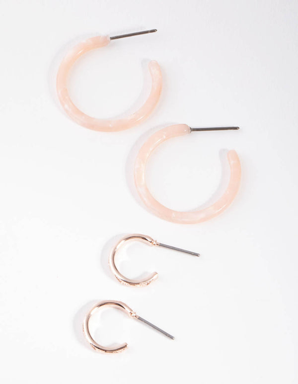 Rose Gold Acrylic 2-Pack Hoop Earring
