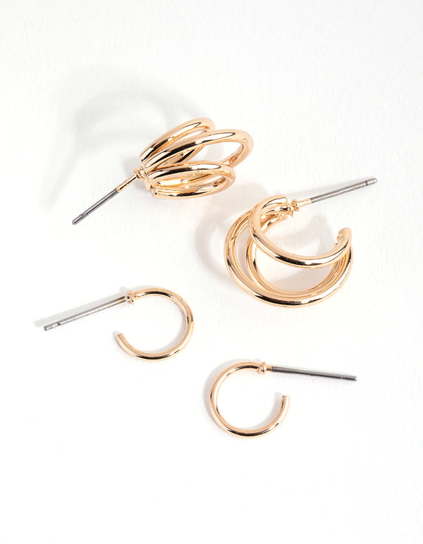 Gold Layered Hoop Earring 2-Pack
