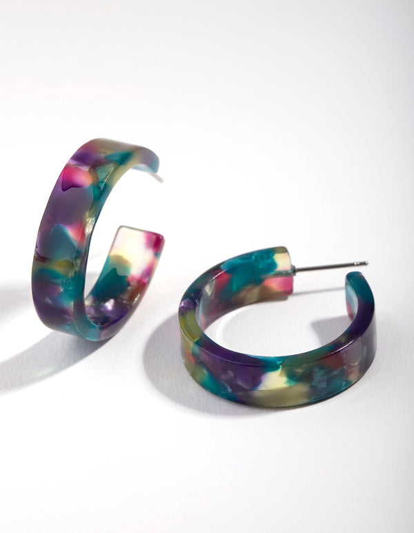 Acrylic Flat Hoop Earrings