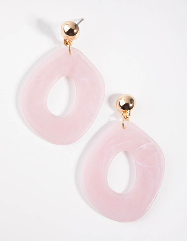 Gold Wavy Acrylic Drop Earrings