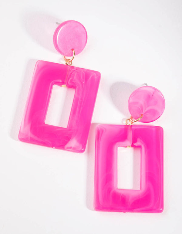 Acrylic Square Drop Earrings