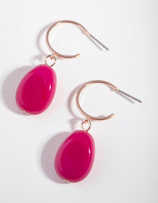 Mini kolczyki z akrylu w kolorze różowego złota