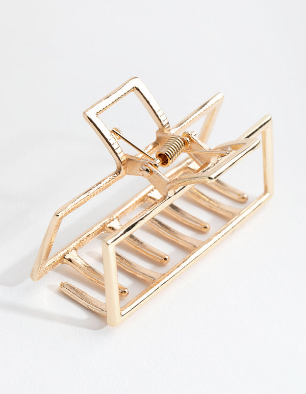 Gold Metal Square Outline Claw
