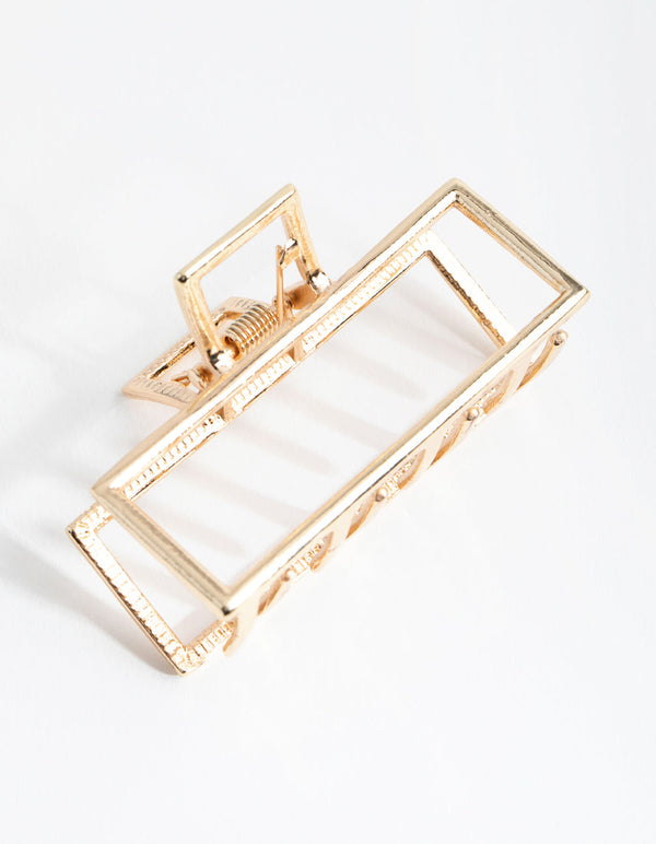 Gold Metal Square Outline Claw