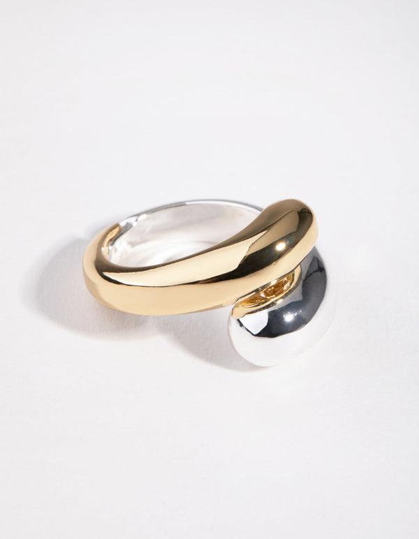 Gold and Silver Snake Band Ring