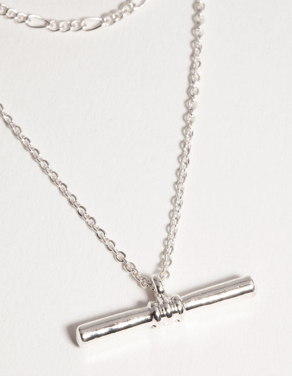 Silver Short Fine 2-Row Necklace