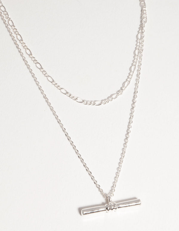 Silver Short Fine 2-Row Necklace