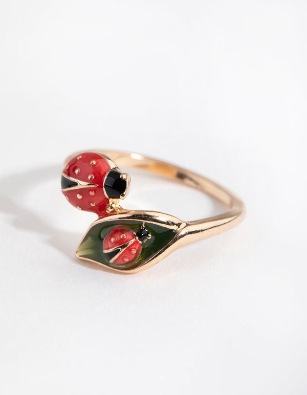 Gold Ladybug Ring