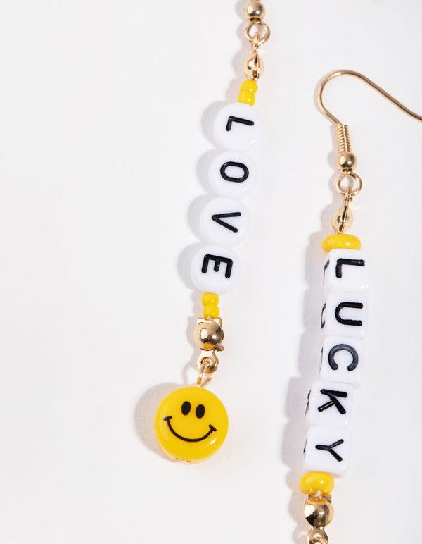 Plastikowe kolczyki z koralikami Lucky Love