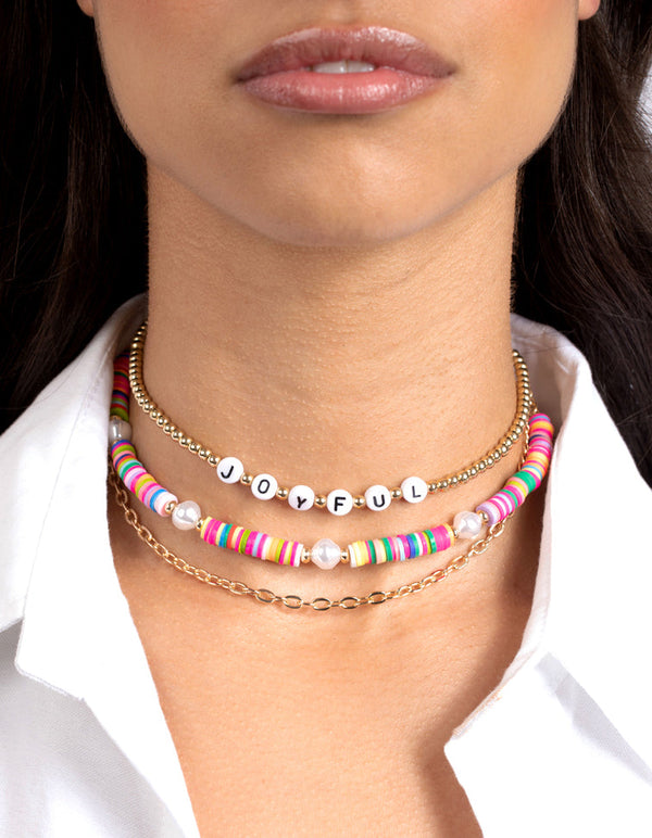Gold Joyful 5-Pack Choker Necklace