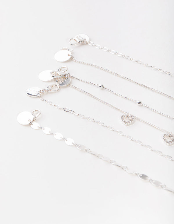 Naszyjnik choker z zawieszką koniczyny, zestaw 6 sztuk